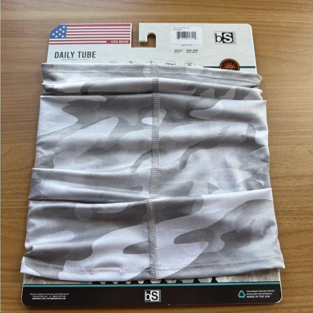 Black Strap BS Brand Dailey Neck Gaiter Tube | Gray Camo | NWT Women One Size
